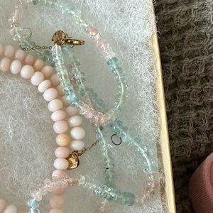 La soula aquamarine necklace with plated gold findings